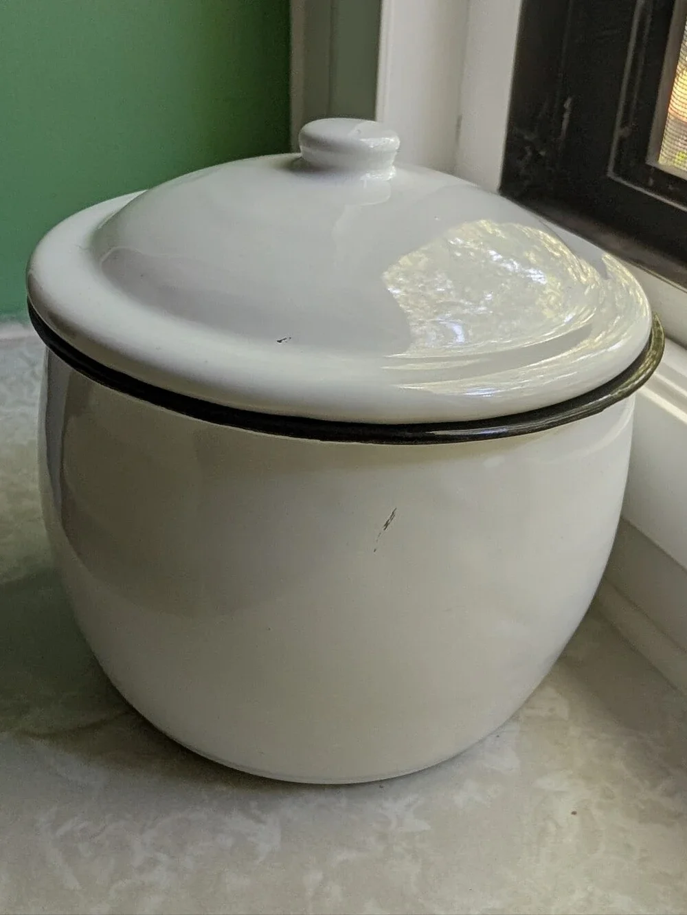 La Boutique De Fleurs Madeleine Enameled Metal Storage Canister